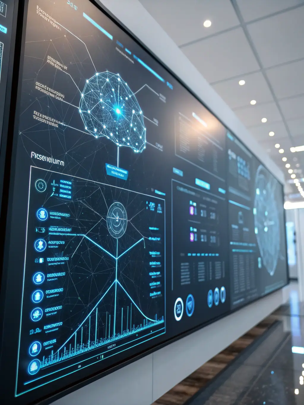 A visual representation of AI-driven data analysis, showcasing the insights and decision-making capabilities provided by Datatronix Services' AI consultancy.